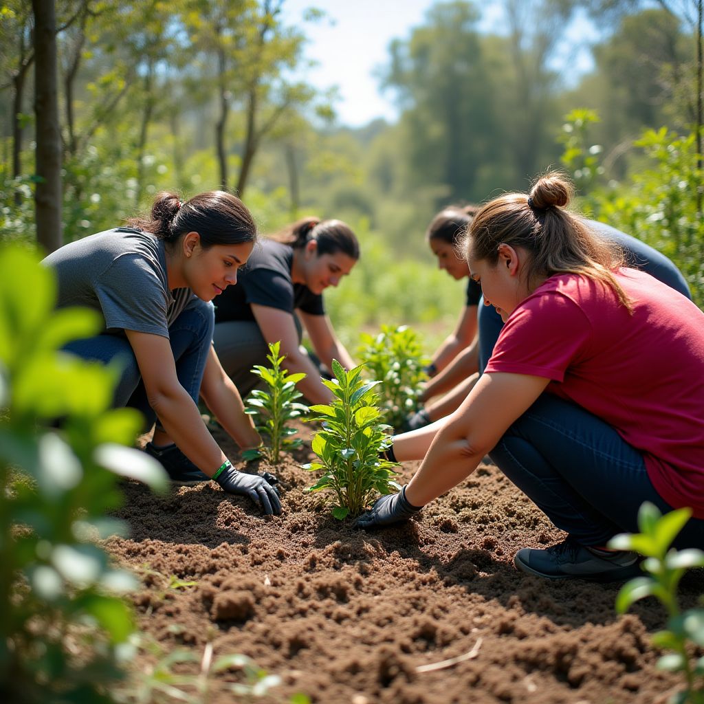 Voluntarios en proyecto de reforestación